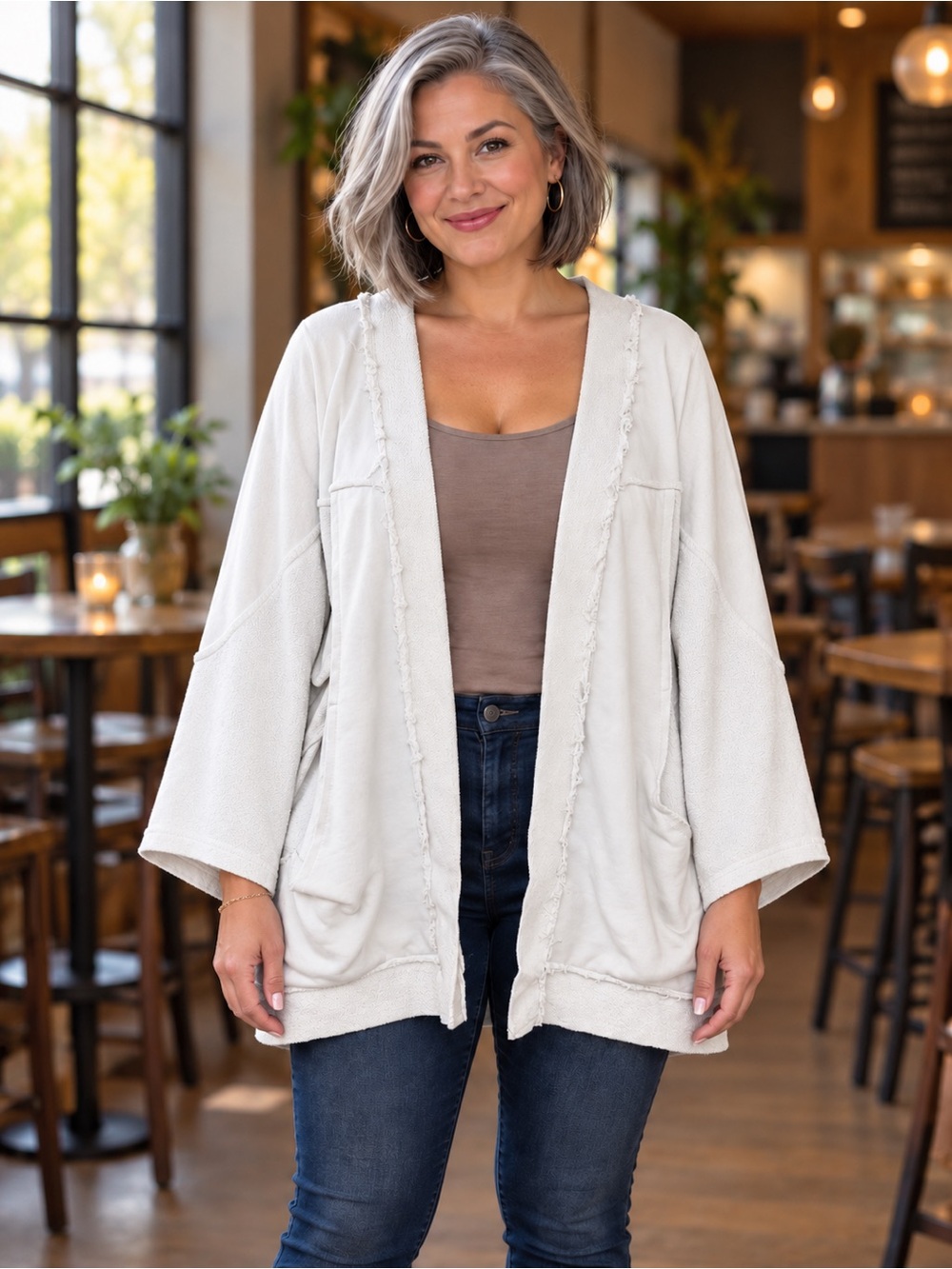 POL Open-Front Women's Cardigan Sweater